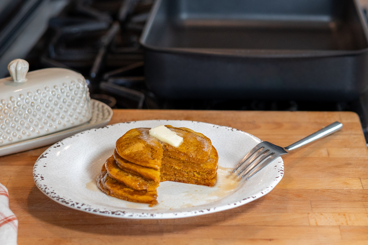 Pumpkin Pancakes in the Versatile Classic Roasting Pan